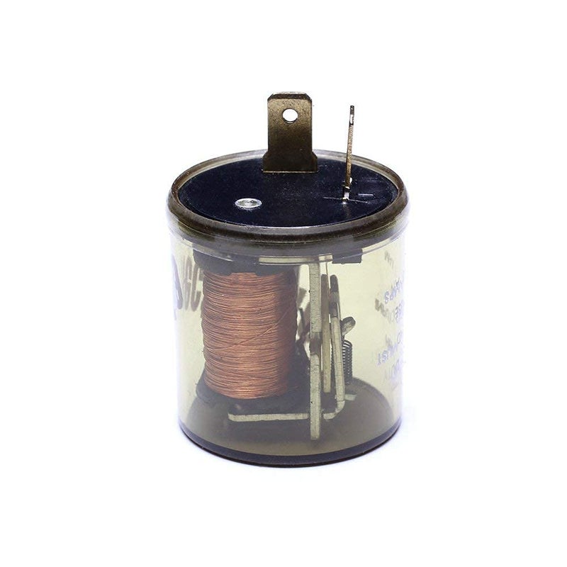 VOFONO 2-Pin Electric Flasher Relay, 12V Heavy Duty 2 Pin Compatible Automobile Motorcycle Bike Scooter Fix Turn Signal Bulbs Fast Hyper Flashï¼ŒTwo Prong Round - Image 4